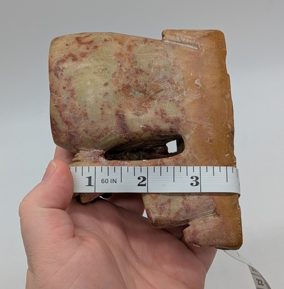 Vintage Chinese Pink Tan Soapstone Double Vase - Picture 13 of 13